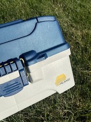 Plano 6202 2 Tray Fishing Tackle Box Blue & Cream 14″ Made USA – MINT