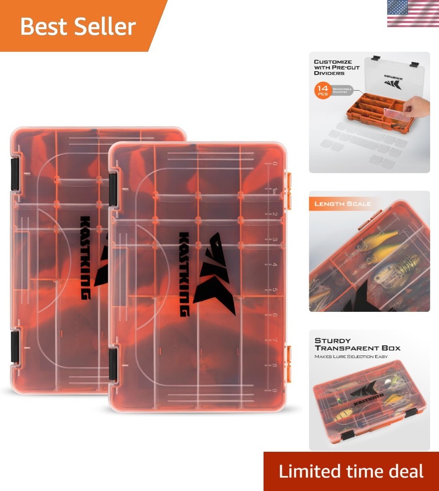 Adjustable Fishing Tackle Boxes 3600/3700 with Transparent Lid & Length Scale