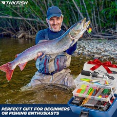 THKFISH 400pc Complete Freshwater Bass Fishing Kit & Tools, Tackle Box Gift Men