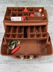 Plano Retro Two Tray Tackle Box Model 6202 Brown & Tan