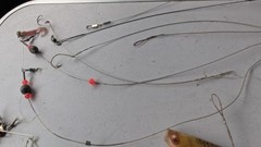 One Light Keyer Bait Box Tray Tackle Box Gray W/ Lures And More. Flip Top