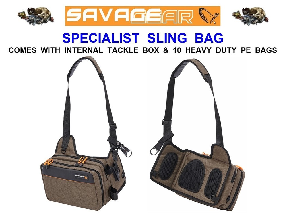 SAVAGE GEAR SPECIALIST SLING BAG+LURE BOX+10 BAGS SYSTEM TACKLE BOX SHOULDER BAG