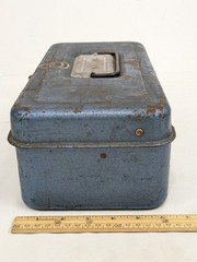My Buddy #1351 One Tray Tackle Box Vintage Blue-Green Metal Fishing Tool Storage