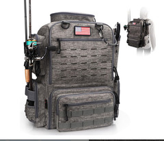 Fishing Backpack, Fishing Tackle Backpack with Rod Holders for 4 Boxes (Box Not