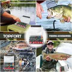 TOPFORT 187/343pcs Fishing Accessories Kit, Organized Fishing Tackle Box with…