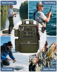 MATEIN Fishing Backpack with 4 Tackle Boxes, Fishing Bag with Rod Holder | 36…