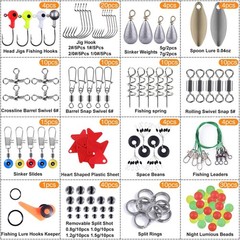 Topfort 187/343Pcs Fishing Accessories Kit Organized Fishing Tackle Tackle
