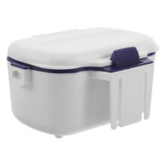 White Insulated Bait Storage Box for Worms Double Layer Portable Design