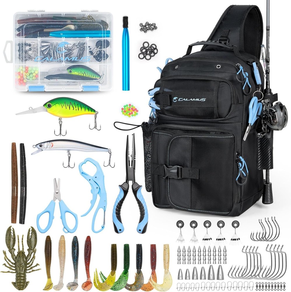 Calamus GearMaster Fishing Sling Tackle Bag with 3500 Box and Tool Kit Set