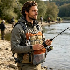 Fly Fishing Chest Pack Multifunctional Vest with Multiple Compartment
