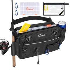 Fishing Tackle Bag Water Resistant Fanny Pack Includes 3600 Tackle Box Organzier