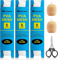 3 Pcs 5M Wide PVA Mesh Refill, Fast Melt PVA Mesh Bags for Carp Fishing