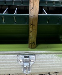 VTG Simonsen Chicago 51 Deep Drawn Air Flo Green Metal Fisherman Tackle Tool Box