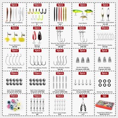 Madbite By Kastking 143Pcs Freshwater Fishing Lure Kit Includes Crankbaits