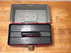 Vintage Plano 411 Tackle Box Red & Grey W/Tray