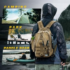 Fishing Backpack Tackle Sling Bag-Backpack with Rod Holder- Lightweight Tackl…