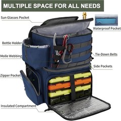 42L Dual Compartment Fishing Backpack with Cooler & Saltwater Resistant Design-