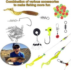 187/230Pcs Fishing Accessories Kit, Including Jig Hooks, Bullet Bass Casting