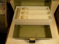 Vintage My Buddy 8314 3 tray tackle box 14″ x 8″ x 8″