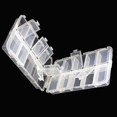 Weihe Mini Fishing Tackle Box Red 10 Compartments for Small Clear Plastic Waterp