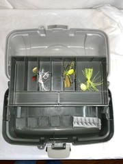 Plano Tackle Box 6102 2 Tier Fold Out Tray Fishing Fishing Gear Made in USA, EUC