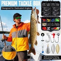 187/343pcs Fishing Accessories Kit Organized Fishing Tackle Box With Tackle Incl