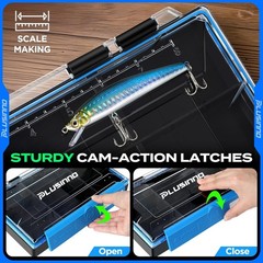 PLUSINNO Tackle Box Organizer, 1/2 Packs Waterproof Tackle Trays, Fishing Tackle