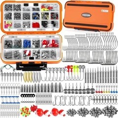 187-Piece Organized Fishing Accessories Kit in Compact Tackle Box, Gift for Men
