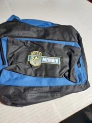 BASS Member Blue & Black Soft Side Tackle Zip Up Bag Embroidered Logo B.A.S.S.