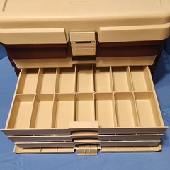 Vintage Plano 758 Large 4 Drawer Tackle Box Tan & Brown Made in USA – NOS