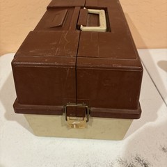 VINTAGE Large Plano 8606 High-Hip 6 Tray FISHING & Tackle Box W/ Tackle & Reels