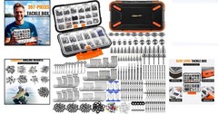 397pcs Fishing Tackle Kit Waterproof Storage Box Hooks Sinkers Swivels Beads