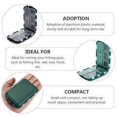 2Pcs Durable Plastic Fishing Tackle Organizer Box Compact Storage Case