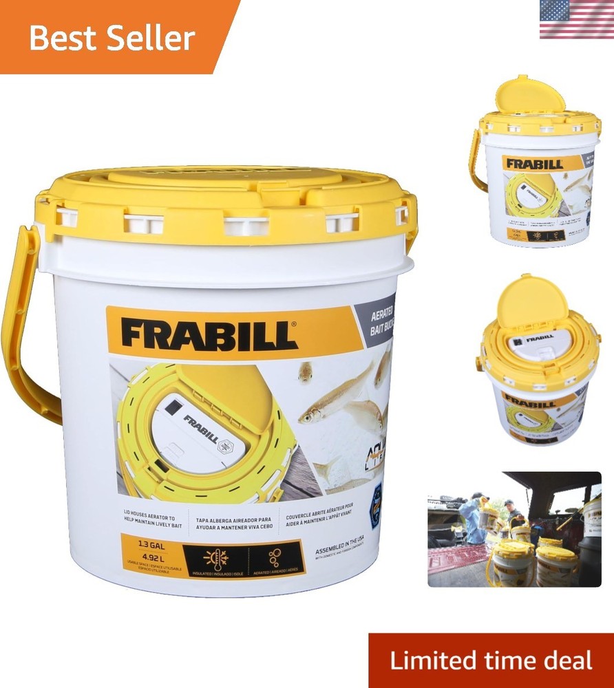 Insulated Fishing Bucket with Compartment Lid and Aerator – Perfect for Anglers