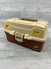 Plano Retro Two Tray Tackle Box Model 6202 Brown & Tan
