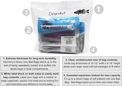 Bait Bags (10 Pack) – Durable Clear Storage Bag Organizers for Soft Plastic Bait