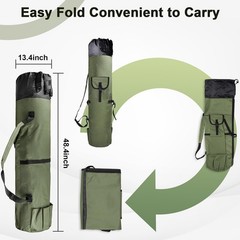 Fishing Rod Bag Holds 5 Poles, Portable Foldable Fishing Pole Case