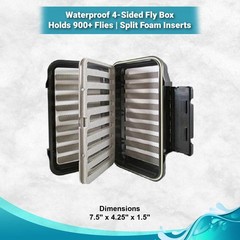 Fly Boxes For Fishing Large Waterproof Split Foam 910 Capacity Durable Case