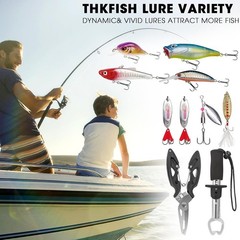 413-85Pcs Fishing Lures Kit Complete 3-Layer Tackle Box Set with Hooks, Weigh