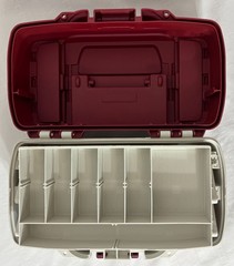 USED PLANO RED & WHITE TACKLE BOX MODEL 6201 ONE TRAY CANTILEVER FISHING GEAR