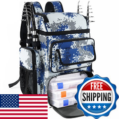 Yolibon Tackle Backpack Rod Holders45L Large Tackle Bag Tackle Backpack For