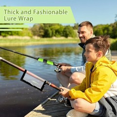 5 Pcs Fishing Hook Covers Set 4 Red Lure Wraps for Fishing Rod & 1 Clear Bai…
