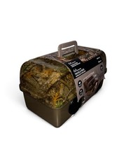 RealTree Tackle Box With Wireless Speakers Brown Camo Fishing Bluetooth Utility