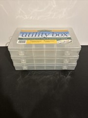 Tackle Boxes Lot Of 3-24 Compartment-Clear 11×7 Plastic Utility Storage Trays