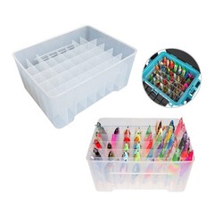 40Grid Fishing Tackle Box Fishing Lined Organizers Squid Jig Hard Lures Tool
