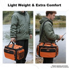 MYDAYS Outdoor Fishing Tackle Bag: Saltwater/Freshwater Padded Carry (No Trays)
