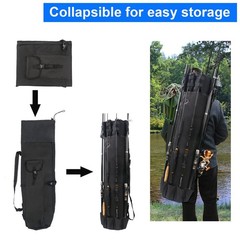 JSHANMEI Fishing Rod Carrier Pole Bag Case Large Storage Large, Black