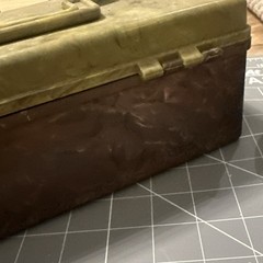Vintage Brown Green Marbled Bakelite Tackle Or Tool Box 11x4x5 Inch