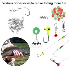 188Pcs Fishing Accessories Kit set w/ Tackle Box Pliers Jig Hooks Swivels Snaps