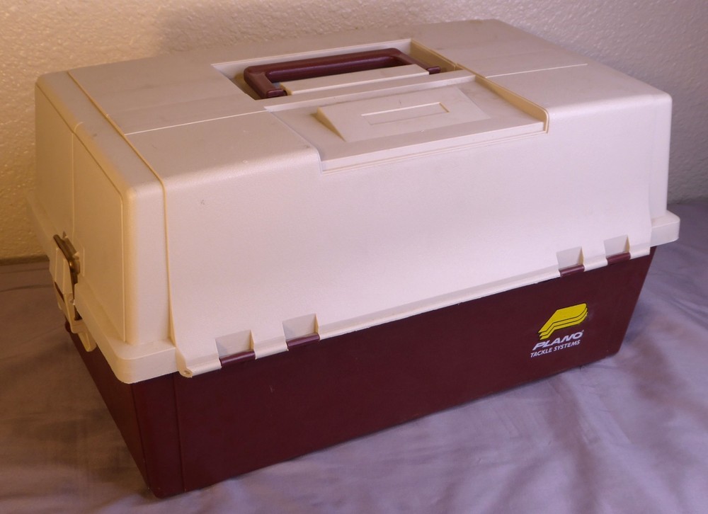 Plano 8606 Tackle Box 2 Sided 6 Trays Accordion Locking Fishing Storage Vintage